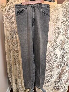 Vintage Levi's White Tab Relaxed Fit Black Gray Wash Jeans Tapered Denim